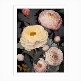 Ranunculus 3 Flower Painting Art Print