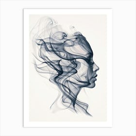 Smoke Portrait Of A Woman 1 Art Print