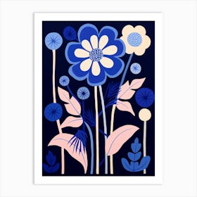 Blue Flower Illustration Everlasting Flower 2 Art Print