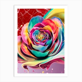 Colorful Rose Canvas Print Art Print