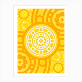 Geometric Abstract Glyph in Happy Yellow and Orange n.0058 Art Print