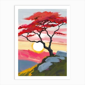 Tree At Sunset 4 Art Print