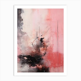 Pink And Brown Abstract Raw Painting 4 Art Print