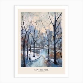 Winter City Park Poster Central Park New York City 3 Art Print