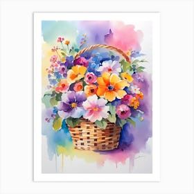 Basket Of Flowers 7 Art Print