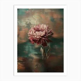 Pink Flower In Water Art Print