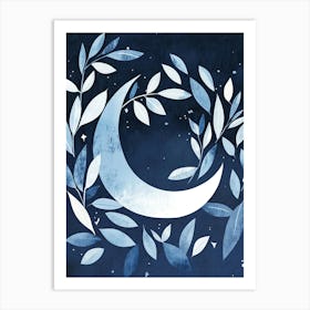 Moon And Leaves Canvas Print Art Art Print