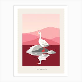 Minimalist Mallard Duck 2 Bird Poster Art Print