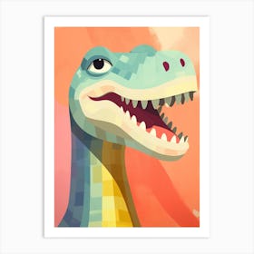 Colourful Dinosaur Baryonyx 4 Art Print