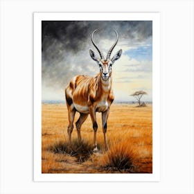 Grants Gazelle Chalk Style Art Print