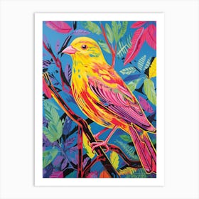 Colourful Bird Painting Yellowhammer 3 Art Print
