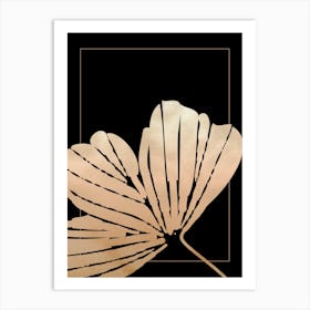 Gold Leaf on Black 8 Art Print