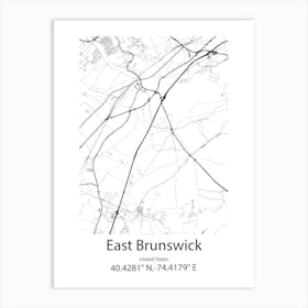 East Brunswick,United States Minimalist Map 1 Art Print