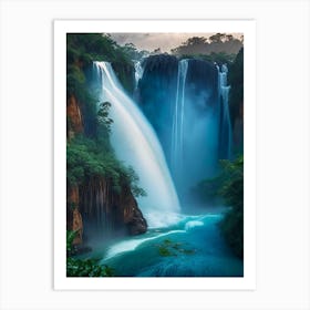 Cataratas De Agua Azul, Mexico Realistic Photograph (3) Art Print