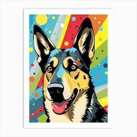 Pop Art Cartoon German Shepherd 2 Art Print