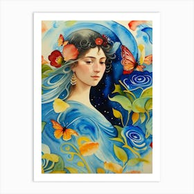 Blue Rose Art Print