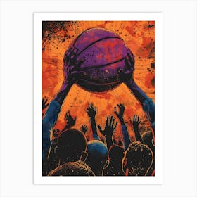 Basketball Game, Vibrant, Pop Art Art Print