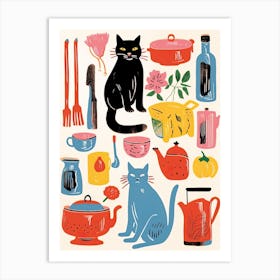 Cats And Kitchen Lovers 8 Art Print