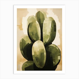 Modern Abstract Cactus Painting Acanthocalycium Cactus 3 Art Print