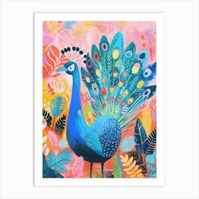 Peacock Colourful Patterns Art Print