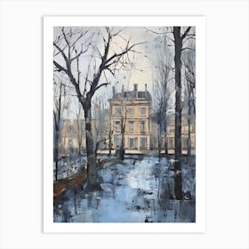 Winter City Park Painting Villa Doria Pamphili Rome Italy 3 Art Print