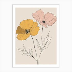 Houston Flower Market Boho Minimalist Style 1 Art Print