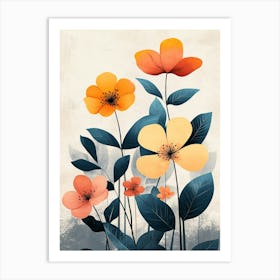 Flowers On A Canvas Art Print