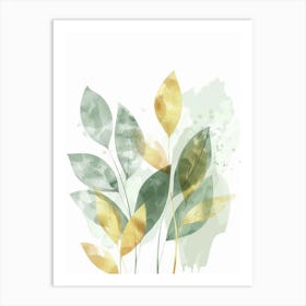 Watercolor Leaves 10 Art Print