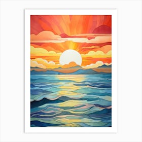 Sunset Over The Ocean 15 Art Print