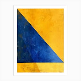 Blue And Yellow Triangle 1 Art Print