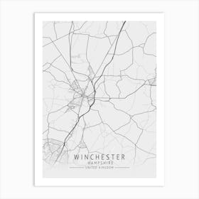 Winchester Hampshire Map Art Print