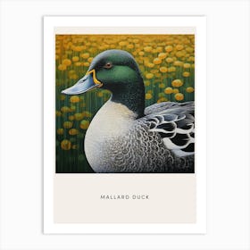 Ohara Koson Inspired Bird Painting Mallard Duck 3 Poster Art Print