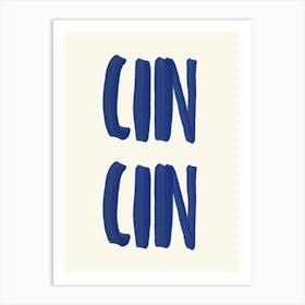 Blue Cin Cin Cocktail Art Print