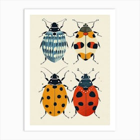 Colourful Insect Illustration Ladybug 13 Art Print