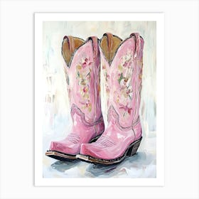 Pink Cowboy Boots 13 Art Print