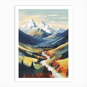 The Alps   Geometric Vector Illustration 0 Art Print