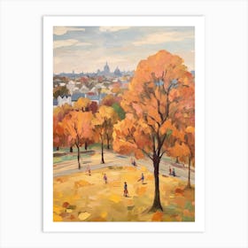 Autumn City Park Painting Primrose Hill London 1 Art Print