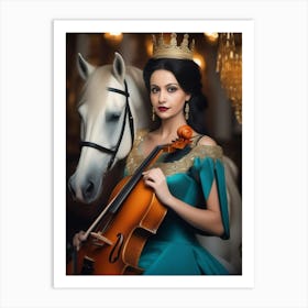 Beautiful Woman With A Cello Art Print