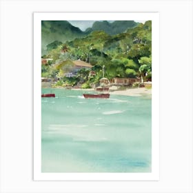 Angra Dos Reis Brazil Watercolour Tropical Destination Art Print