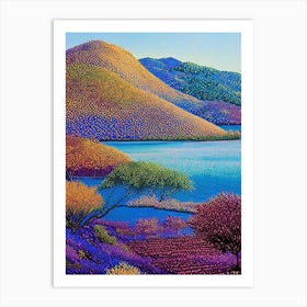 Komodo National Park Indonesia Pointillism Art Print