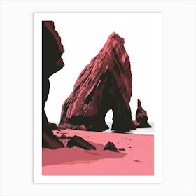 Rock Formations On The Beach Art Print