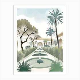 Morocco Garden green 1 Art Print