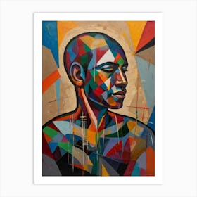 Abstract Portrait Of A Man Art Print