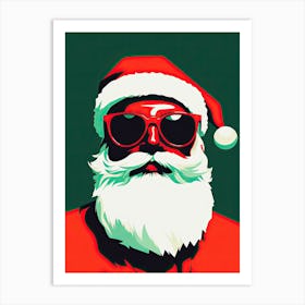 Santa Claus In Sunglasses, Pop Art 3 Art Print