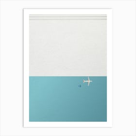 Minimal art Airplane In The Sky Art Print