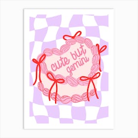 Cute But Gemini Heart Cake Art Print
