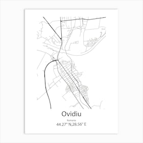 Ovidiu,Romania Minimalist Map Art Print