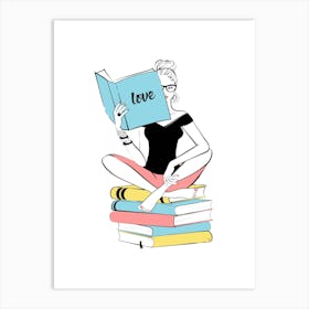 Book Love Reader Art Print