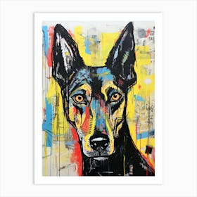 Doberman Basquiat Style Art Print