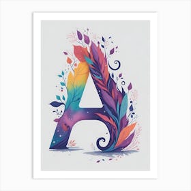 Colorful Letter A Illustration 49 Art Print